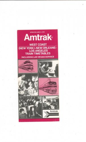 Vintage Amtrak West Coast New York New Orleans Los Angeles Train Timetables 1976 Not PDF
