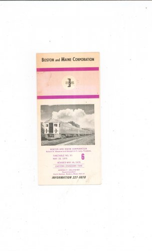 Vintage Boston & Maine BM Train Timetable Number 21 6 1976 Not PDF