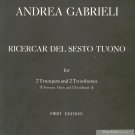 Vintage Andrea Gabrieli Ricercar Del Sesto Tuono 2 Trumpets 2 Trombones