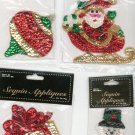 Lot Of 9 Assorted Sequin Appliques Christmas Themed In Packages