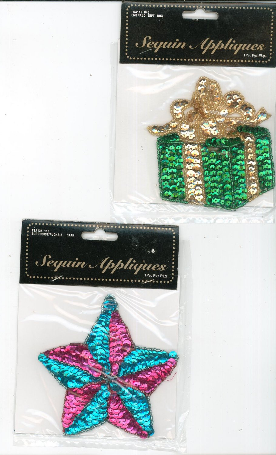 Lot Of 9 Assorted Sequin Appliques Christmas Themed In Packages