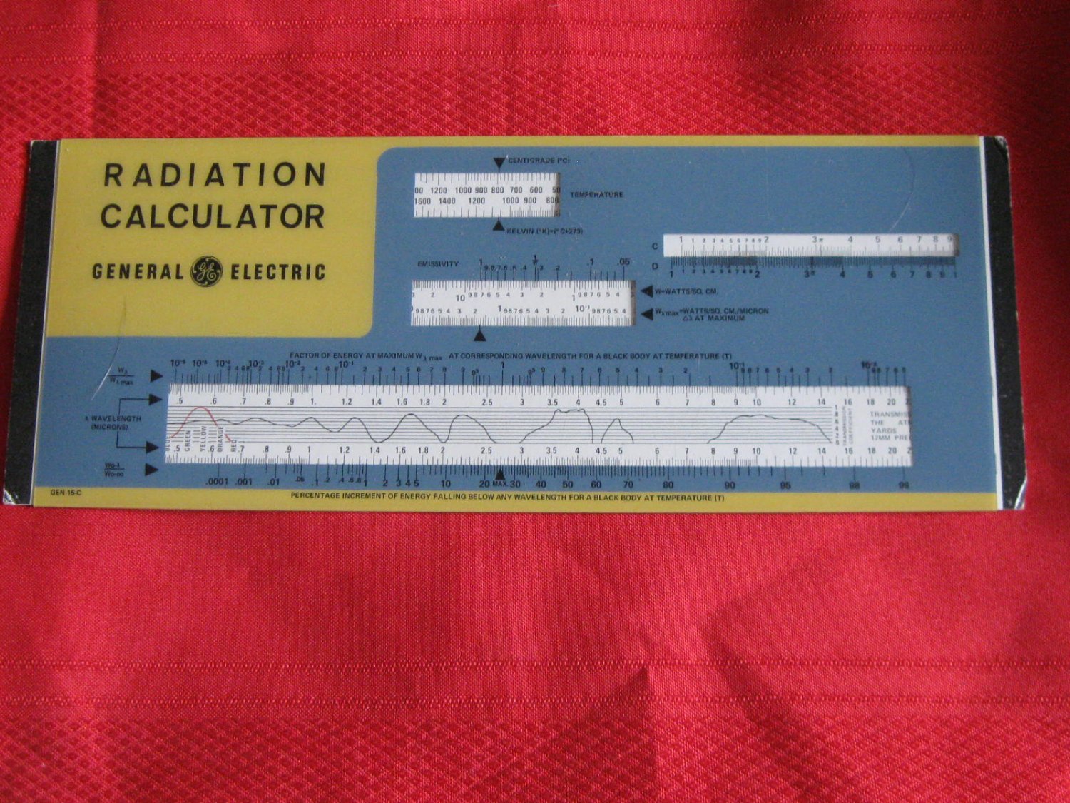 General Electric Radiation Calculator Slide Rule GEN 15c With