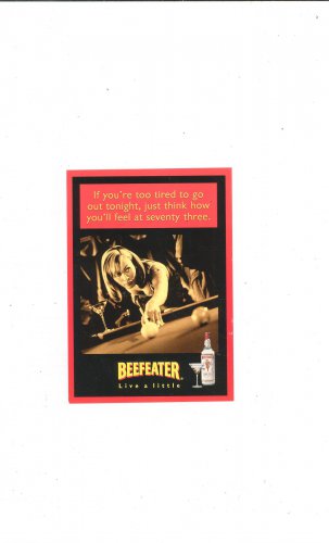 Beefeater Dry Gin Postcard Advertising Lady Playing Pool Live A Little