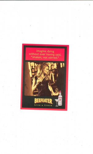 Beefeater Dry Gin Postcard Advertising Lady Drinking Martini Live A Little