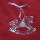 Gorham Rocking Horse Lead Crystal Ornament With Box Certificate