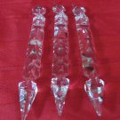 Vintage Lot Of 3 Large Czech Bohemian Faceted Crystal Drop Prism