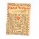 Vintage Rays Of Sunshine November 1931 A Humanized Monthly Cheeriodical Clyde Slininger Iowa