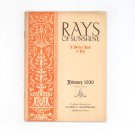 Vintage Rays Of Sunshine February 1930 A Pocket Book Of Pep Clyde Slininger Iowa