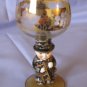 Goebel Chimney Sweep Wine Glass / Goblet Cut Grapes And Leaves Accented With Gold