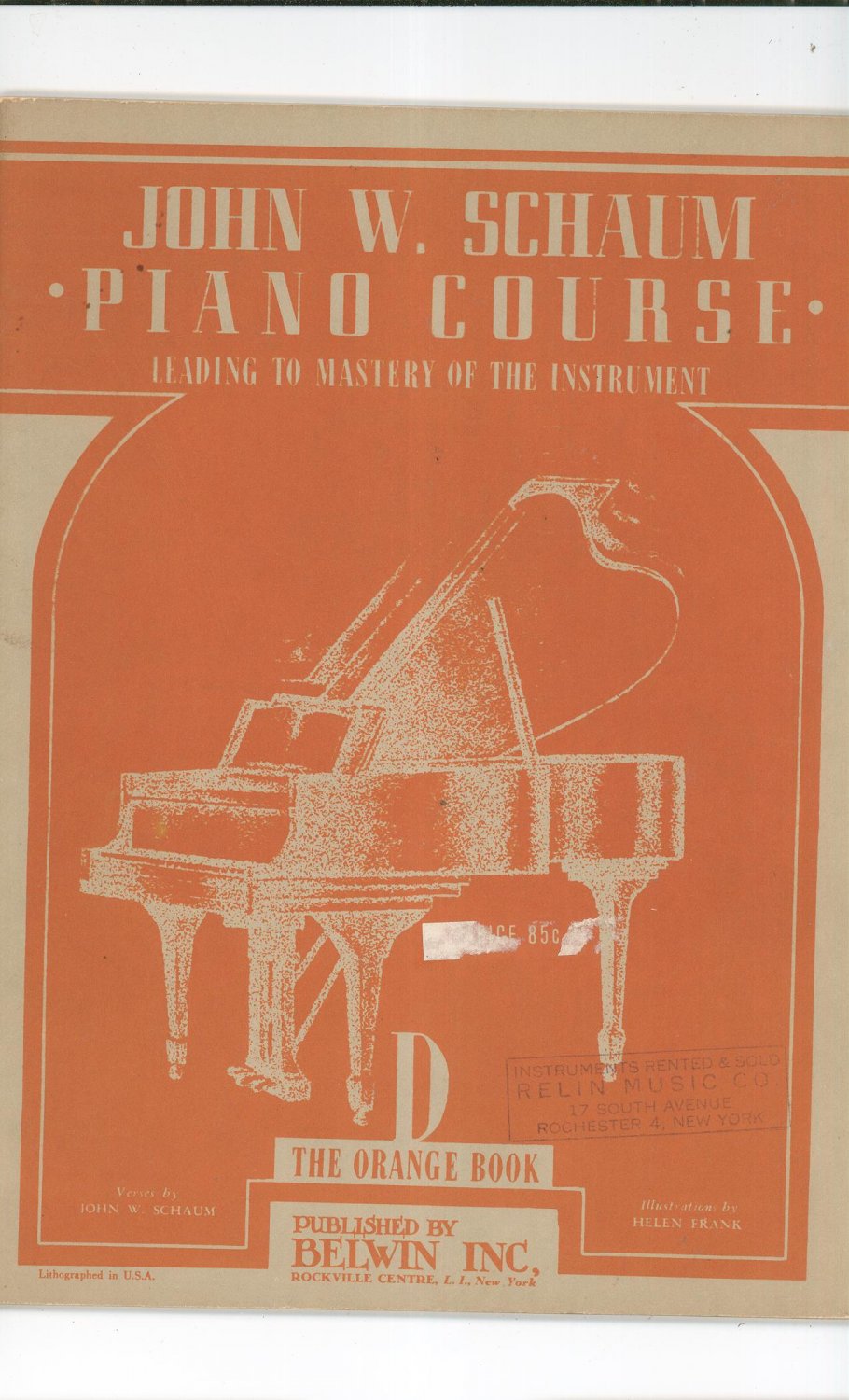 Vintage John Schaum Piano Course The Orange Book D Belwin