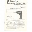 Makita Cordless Driver Drill Model 6070D & 6070DW Owners Manual Not PDF