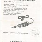 Dremel Moto Tool Models 275 285 395 595 Owners Manual Not PDF