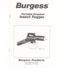 Burgess Portable Propane Insect Fogger Model 1443 Owners Manual With Parts List Not PDF