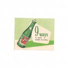 Vintage 1948 7 Up Recipe Booklet / Pamphlet 9 Ways To Spark Family Favorites