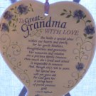 Abbey Press Great Grandma With Love Heart Shaped Wall Plaque Ceramic