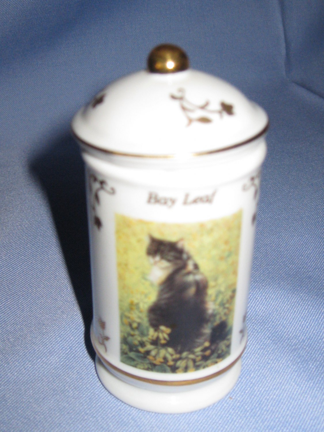 Lenox Bay Leaf Cats Of Distinction Spice Jar Very Nice