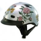 DOT Ladies Motorcycle Vented Silver Half Helmet Motorcycle