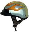 DOT Chrome Flame Half Helmet Motorcycle