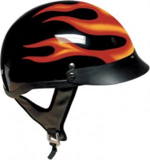 DOT Flame Half Helmet Motorcycle