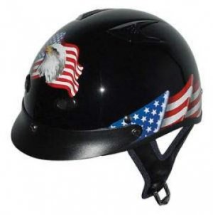 DOT Vented EAGLE Flag Half Helmet Motorcycle BEANIE Helmets