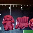 Cowboy Set-  Cake Candy Cookies Crafts-  Flexible Push Silicone Mold
