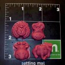 Elephant Lion Zebra Giraffe Set - Animals Jungle Safari Cake Candy Cookies Crafts-  Flexible Mold