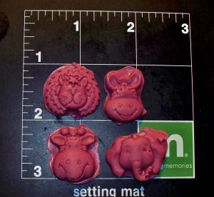 Elephant Lion Zebra Giraffe Set - Animals Jungle Safari Cake Candy Cookies Crafts-  Flexible Mold