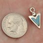 Turquoise Inlaid Silver Arrowhead Indian Charm