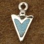 Turquoise Inlaid Silver Arrowhead Indian Charm
