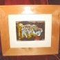 Original Framed Matted Mixed Media Print Abstract Nyugen E. Smith