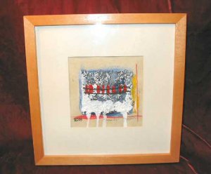 Framed Mixed Media Signed Print Abstract Tracks Nyugen E. Smith