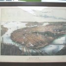 Boston Panoramic Map 39x27 Bird's Eye View Framed Poster Art Print 1877 Boston Panoramic Map 39x27 Bird's Eye View Framed Poster Art Print 1877