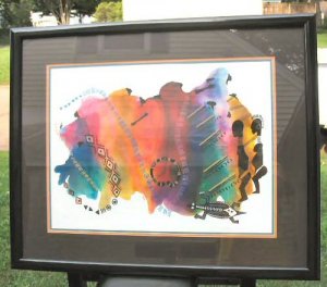 Large Limited Print Framed African Art Signed Framed Ty