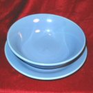 Baby Blue Salad Plate Soup Bowl Ceramic