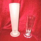 2 Tall Cocktail Glass Frosted Mixed Drinks Pilslner