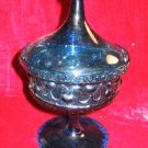 Vintage Indiana Cobalt Blue Glass Floral Leaf Pedestal Vintage Indiana Cobalt Blue Glass Floral Leaf Pedestal