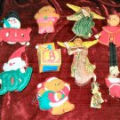 10 Vintage ChristmasTree  Fabric Ornaments Hanging