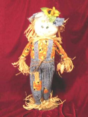 New Halloween Decor Scarecrow Straw & Fabric Doll Big