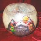 Holiday Halloween Candle Holder Glitter Frosted New! Holiday Halloween Candle Holder Glitter Frosted New!