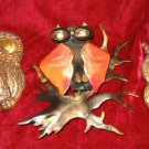 3 Resin Copper Owl Sculpture Hand Made Decor Folk Art 3 Resin Copper Owl Sculpture Hand Made Decor Folk Art