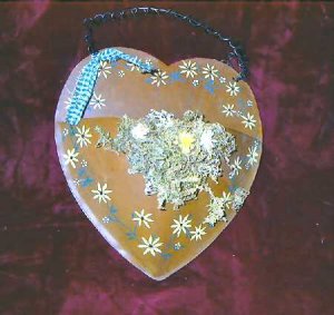 2x 3D Heart Shaped Copper Wall Hanging Decor Mail Holder
