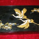 Nice Asian Black Jewelry Case Trinket Box Floral Orient