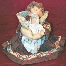 Adorable Shabby Hand Made Fabric Pair Of Doll Dolls Adorable Shabby Hand Made Fabric Pair Of Doll Dolls