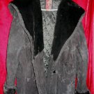 Womens G-III Long Black Leather Suede Jacket Coat L Womens G-III Long Black Leather Suede Jacket Coat L