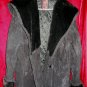 Womens G-III Long Black Leather Suede Jacket Coat L