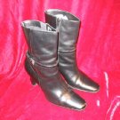 Nice J.G. Hook Black Leather Boots Shoes Town 7.5""
