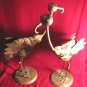 2 NEW Pier One 1 Copper Turkey Bird Halloween Sculpture