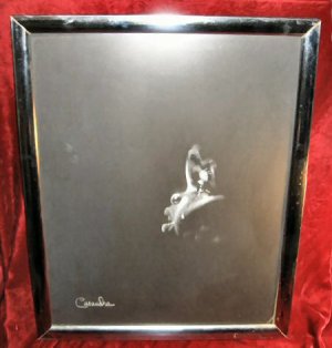 Framed Signed Black & White Print Baby Crying Casandra 22x18