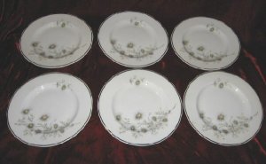 6 Vintage Mayfair Fine Bone China Dessert Plate England