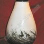 NEW Pair Black White Vase Art Glass Fortunoff